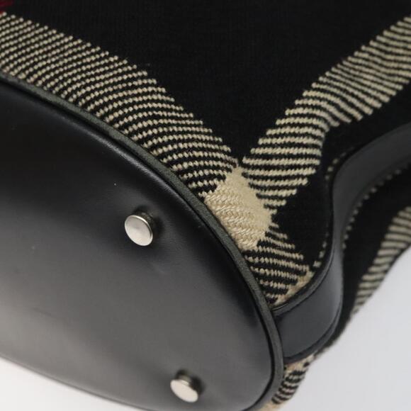 Burberry Nova Check Hand Bag Wool Black - Picture 9 of 16